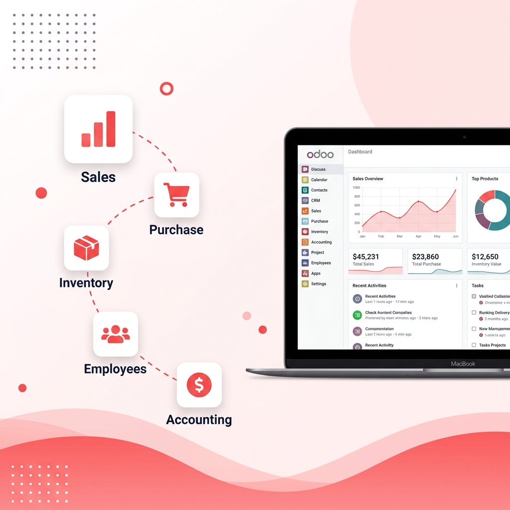 Odoo ERP Dashboard with Module Ecosystem